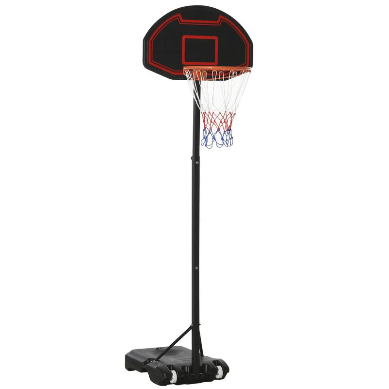 Portable Basketball Hoop Stand 5.1-6.9ft Height-Adjustable with 29'' Backboard Wheels for Indoor Outdoor Black - Black