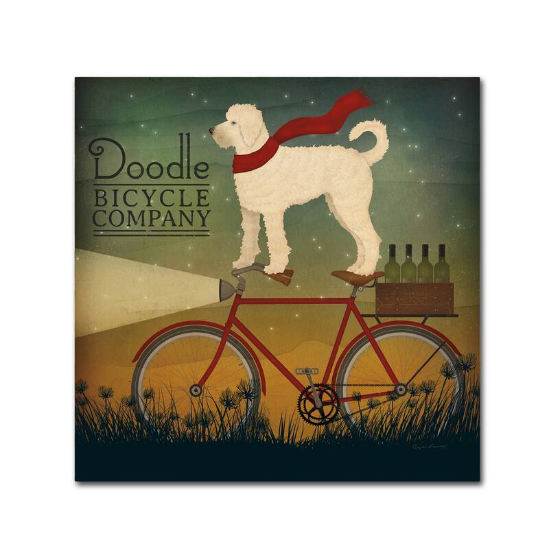 Ryan Fowler 'White Doodle on Bike Summer' Canvas Art