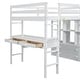 preview thumbnail 20 of 18, Full Size Loft Bed with Built-in Desk with Two Drawers,Shelves and Drawers,Multifunctional Loft Bed With Storage
