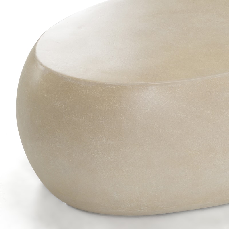 Denny Modern Beige Fiberform Oval Coffee Table