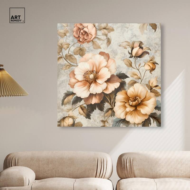 Retro Rose II Canvas by Art Remedy, Gallery Wrapped