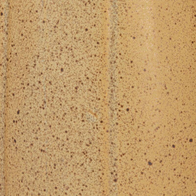 Decorative Stoneware Crock with Line Detail - 6.0"L x 6.0"W x 5.9"H