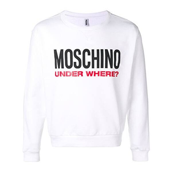 Shop Moschino Underwear Womens White Logo Fleece Cotton Sweatshirt Top Overstock 27279132