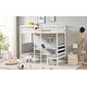 preview thumbnail 4 of 6, Twin Over Twin Bunk Beds Can be Turn into Upper Bed and Down Desk, Loft Bed with Cushion Sets for Bedroom, White