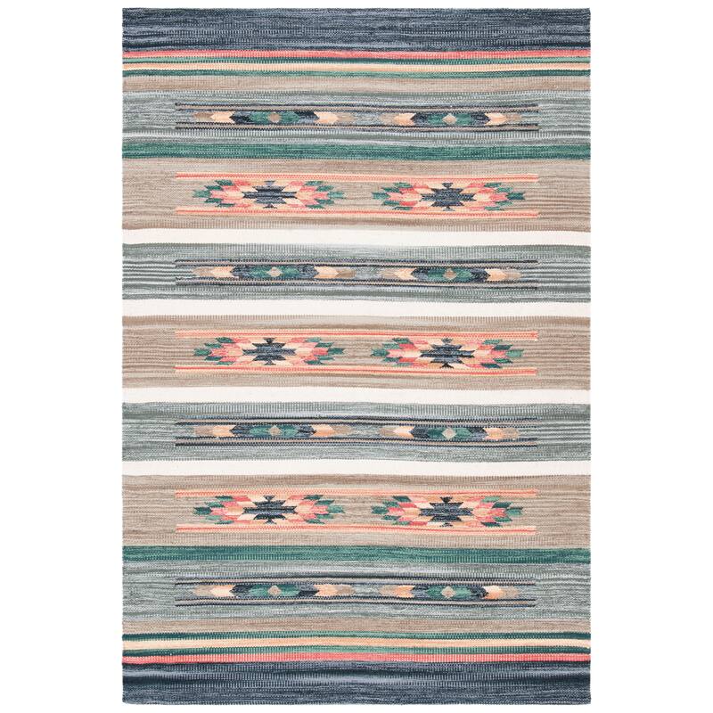 SAFAVIEH Handmade Kilim Mala Transitional Cotton Rug - 4' x 6' - Grey/Olive