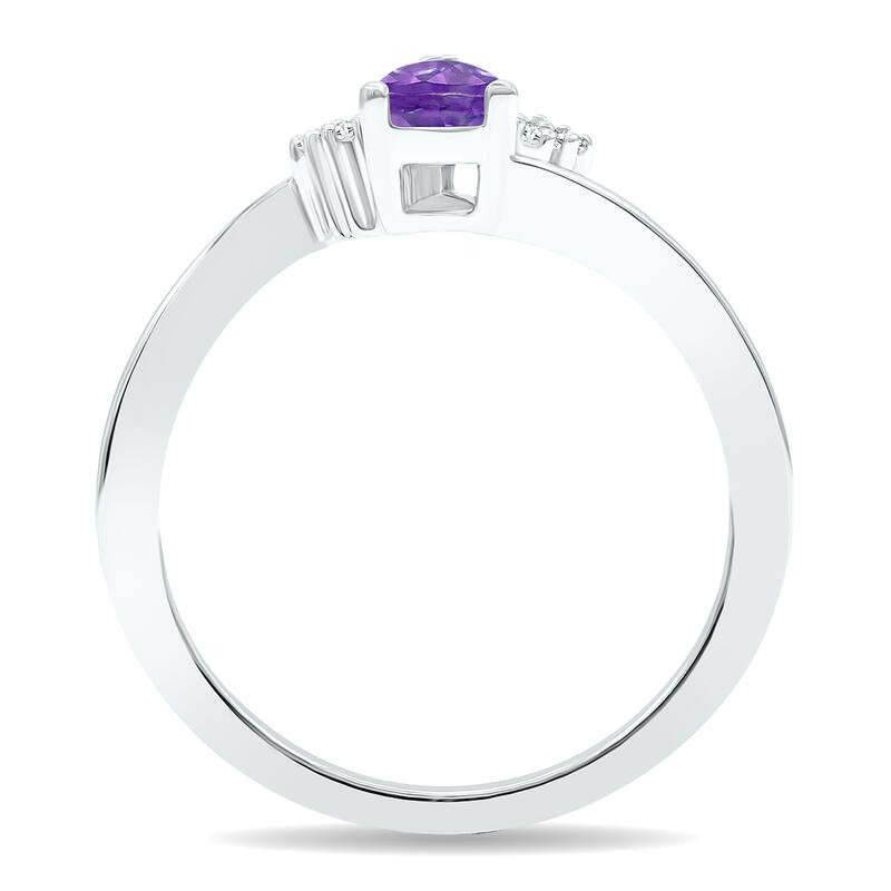 Women's Amethyst and Diamond Tierra Ring in 10K White Gold