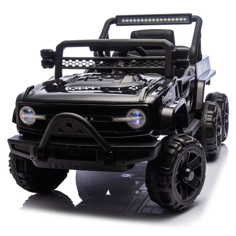 12V Kids Ride On 6-Wheel Electric Truck Car W/Parents Control ,Six-Wheel Suspension,Four motors,Power Display,Searchlight