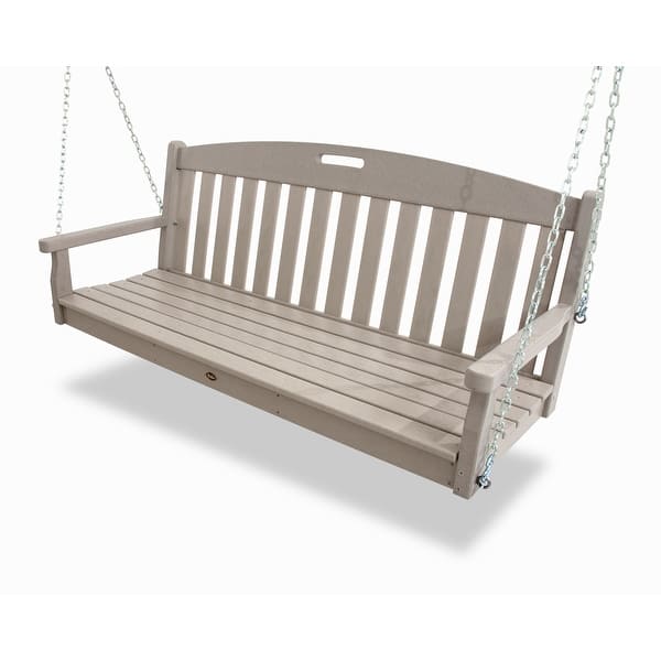 slide 2 of 7, Trex Outdoor Furniture Yacht Club POLYWOOD Bench Swing Sand Castle