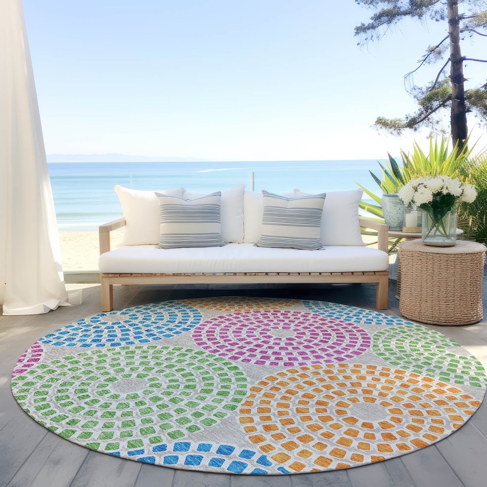 Machine Washable Indoor/ Outdoor Chantille Contemporary Rug