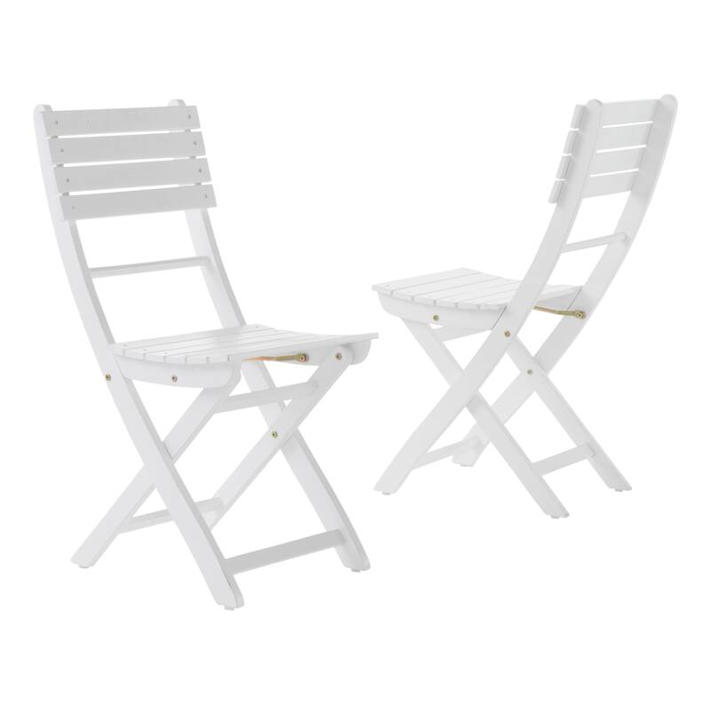 Outdoor Acacia Wood Folding Dining Chair Set of 2