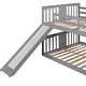 preview thumbnail 9 of 22, Full Over Full Bunk Bed with Slide, Ladder & Guardrails - Solid Wood