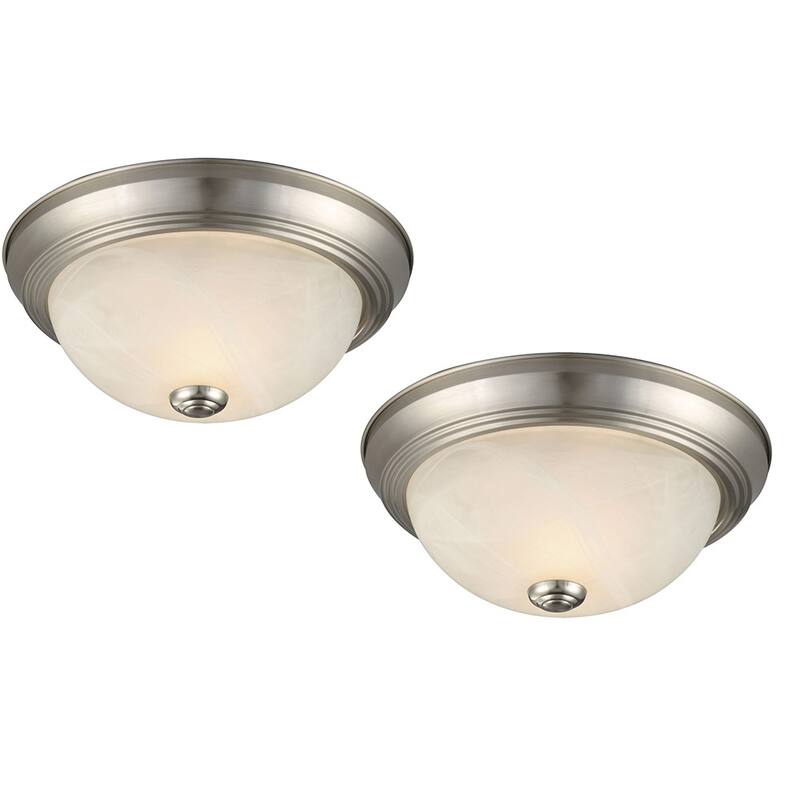 Design House Traditional 2-Light Indoor Dimmable Ceiling Light - Satin Nickel - Satin Nickel