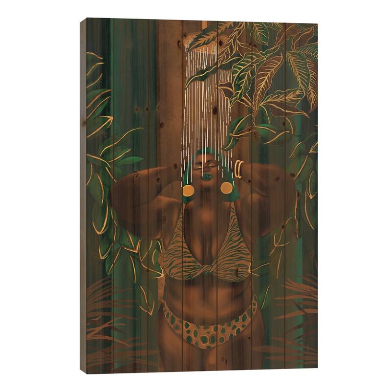 Refreshing Beauty Print On Wood by Poetically Illustrated - Multi-Color - 26x18x1.5