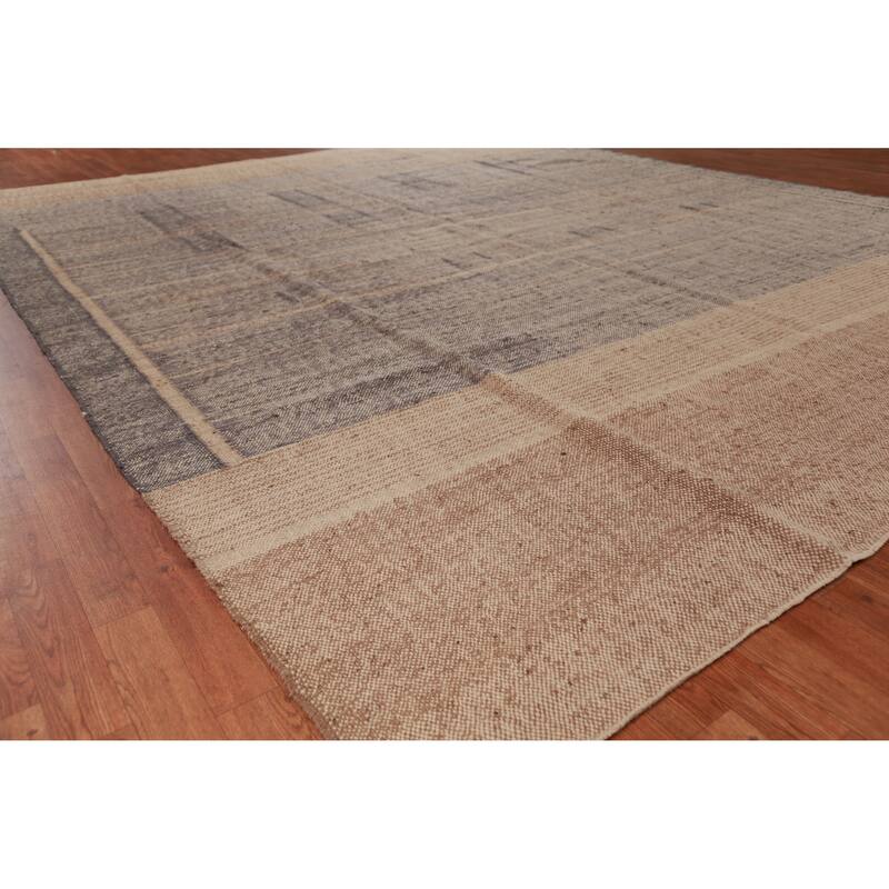 Hand Woven Oriental 100% Jute Carpet Southwestern Modern Purples Kilim Area Rug - 13' 1'' X 10' 6''