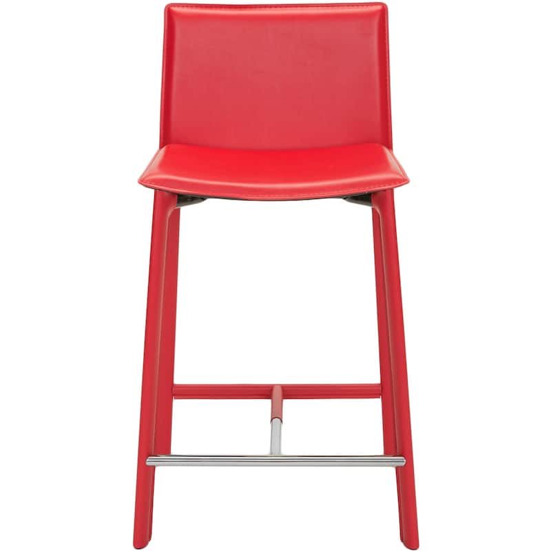SAFAVIEH Jacquelyn 25-inch Faux Leather Counter Stool (Set of 2) - 18.7" W x 19.7" L x 34.2" H - 19Wx20Dx34H