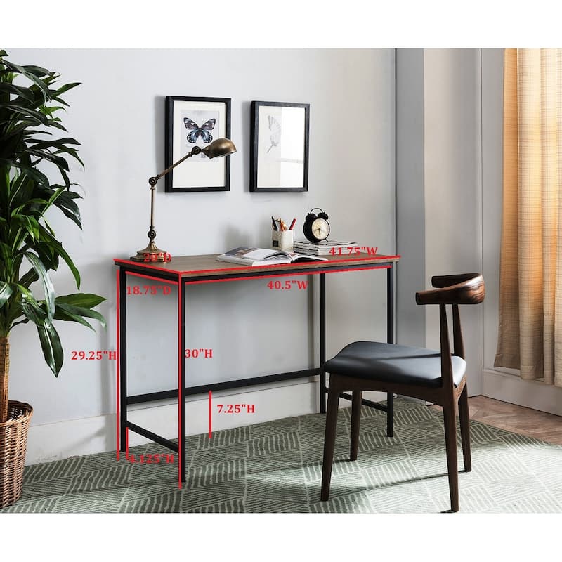 Black, Grey Wood Metal Desk