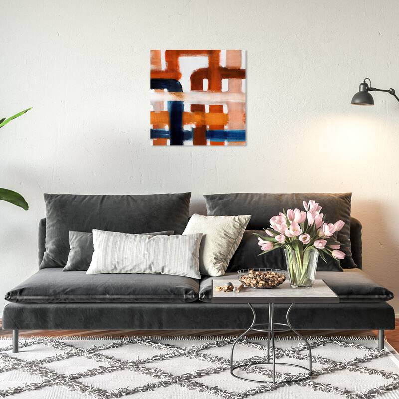 Wynwood Studio Canvas Abstract Burnt and Rusted Orange and Modern & Contemporary Wall Art Canvas Print - 20 x 20