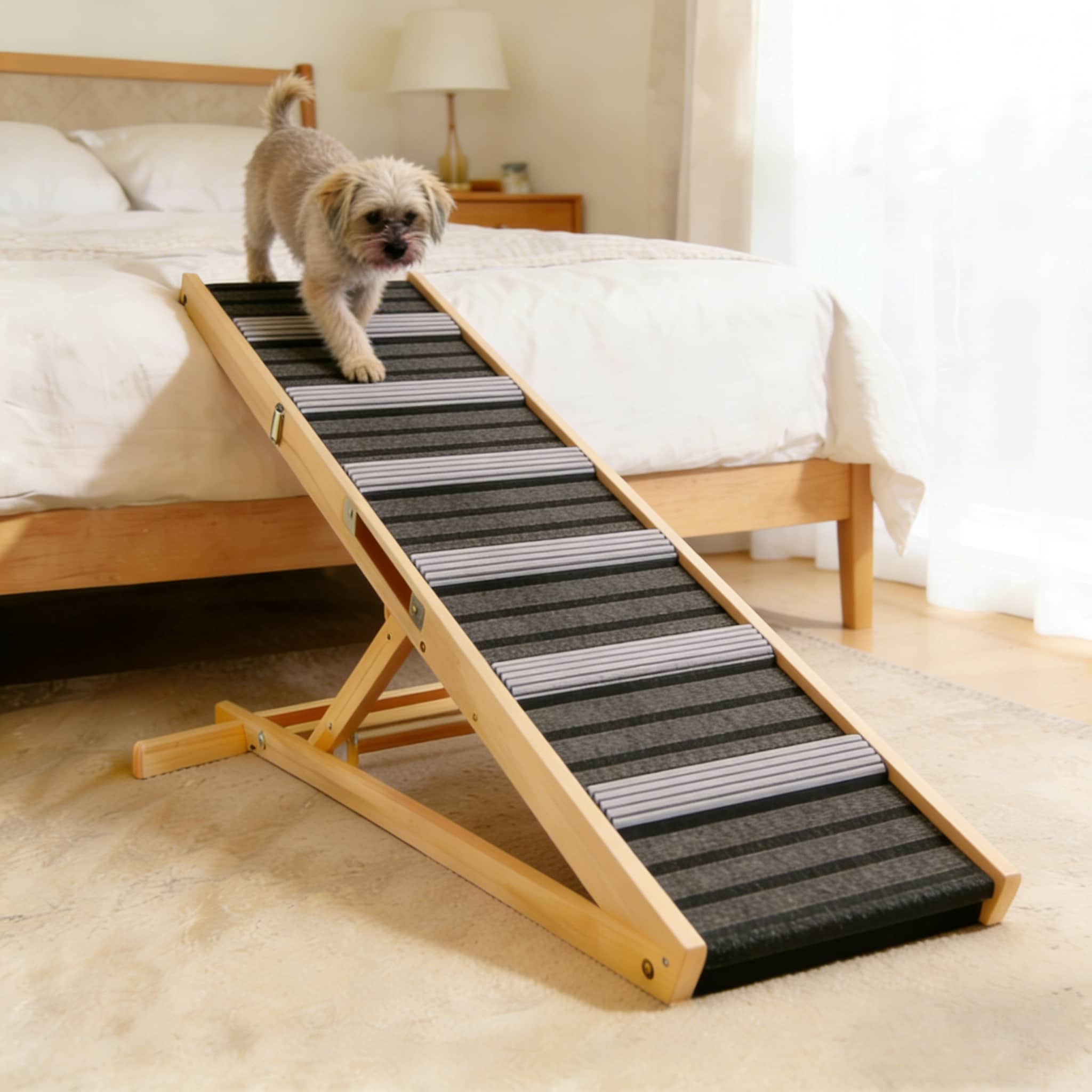Dog Ramp for Couch, Small Dog Ramp for Sofa, 6 Adjustable Height from 14"to 25", Portable Stable Pet Steps with Non-Slip Pad