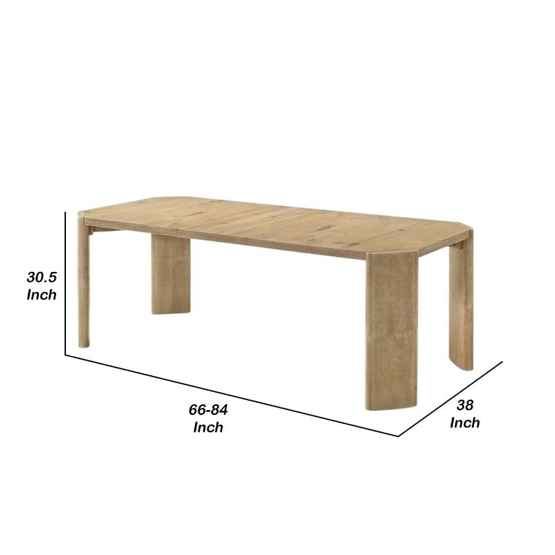 Edey Dining Table, 66-84 Inch Expandable Top in Oak Brown, Panel Legs - Oak Brown