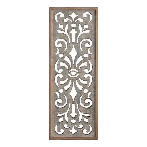 slide 2 of 7, Kate and Laurel Palmares Wood Wall Art Plaque 12x31.5