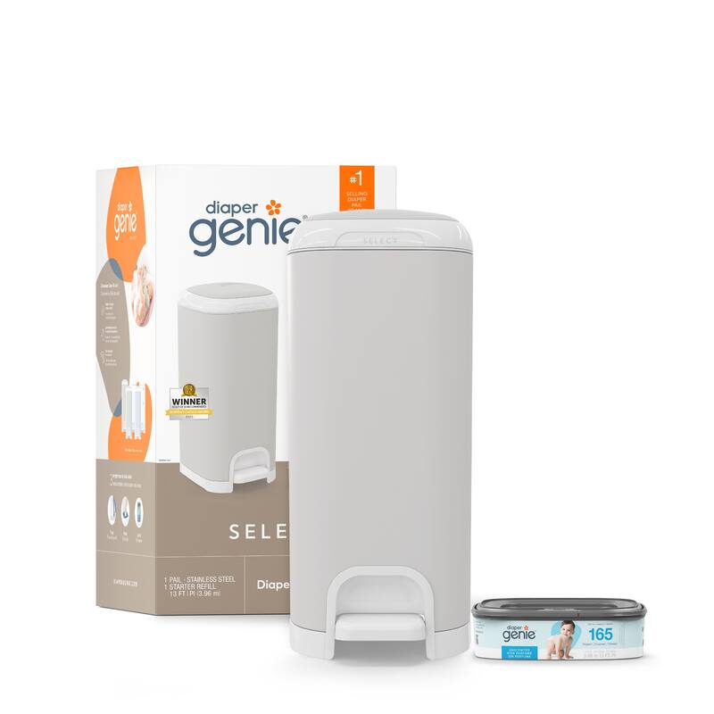 Diaper Genie Select Pail with Starter Refill - Grey