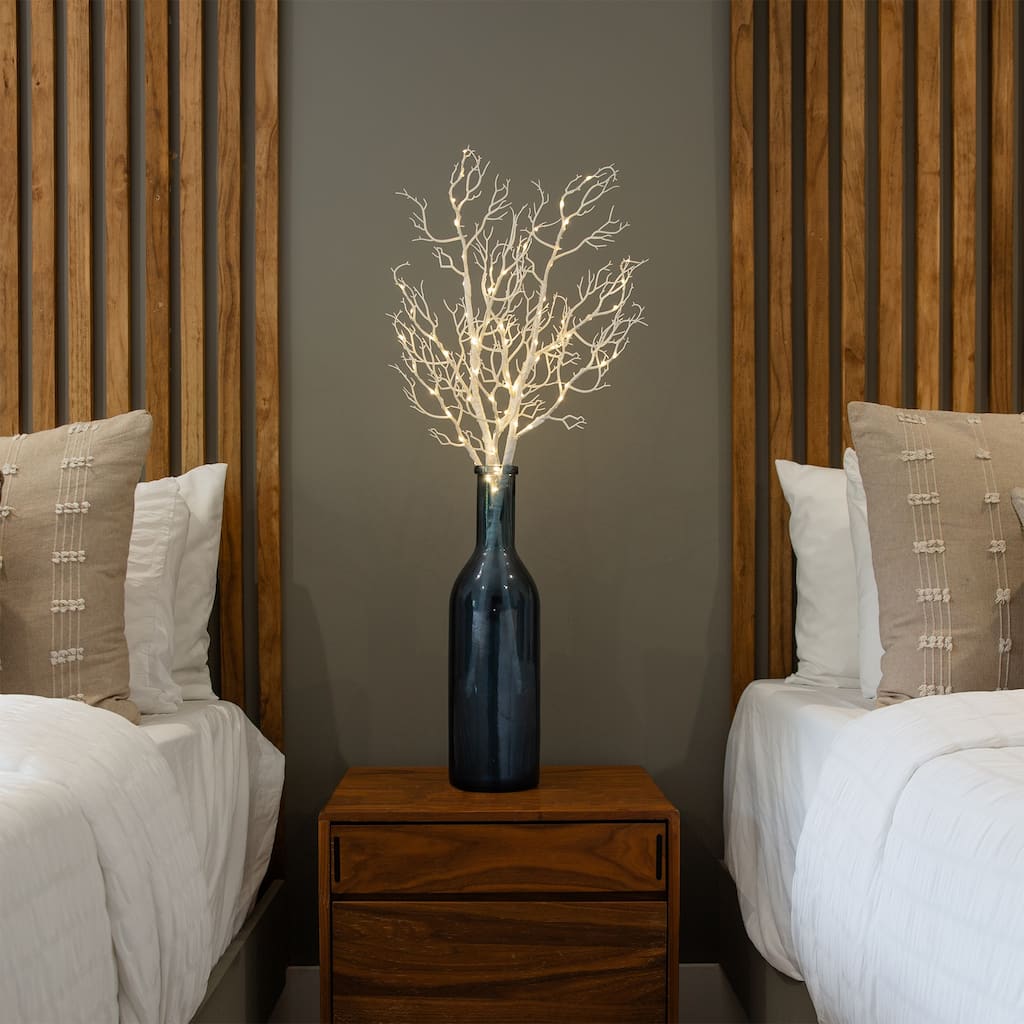 Battery Operated Pre-Lit Birch Artificial Christmas Branches - 3' - Warm White LED Lights - Set of 2