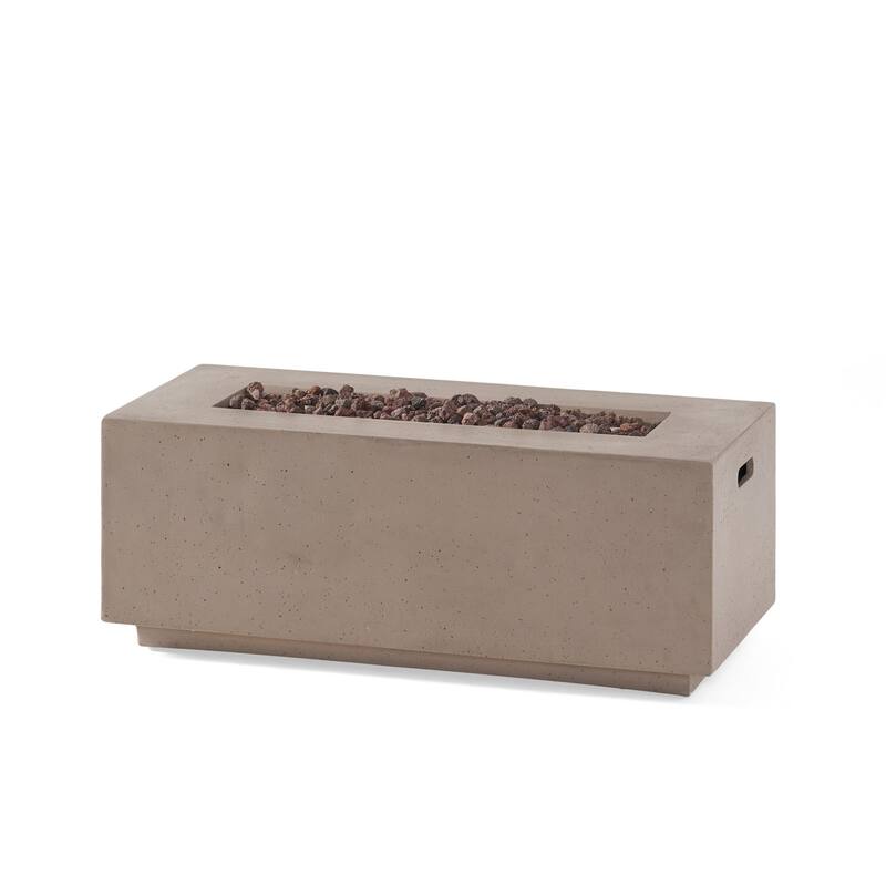 19 in. W x 40.25 in. L x 15 in. H Concrete Rectangle Propane Gas Burning Outdoor Fire Pit