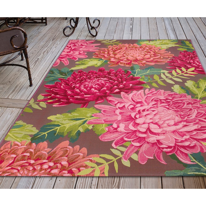 Liora Manne Marina Mum Indoor/Outdoor Rug - 7'10" x 9'10" - Fuchsia