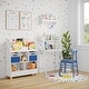 preview thumbnail 9 of 7, RiverRidge Kids Art Table Desk with Ladder Shelf and Open Storage Shelf for Playroom - White