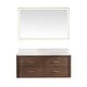 preview thumbnail 5 of 106, Cristo Floating Bath Vanity with White Quartz Stone Top and Mirror 48 in. - Dark Brown Oak