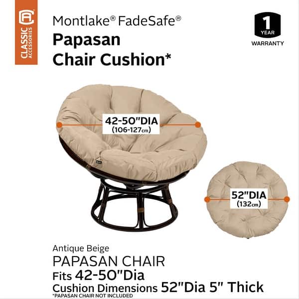 Shop Classic Accessories Montlake Water Resistant 50 Inch Papasan Cushion Chair Is Not Included Overstock 31486117