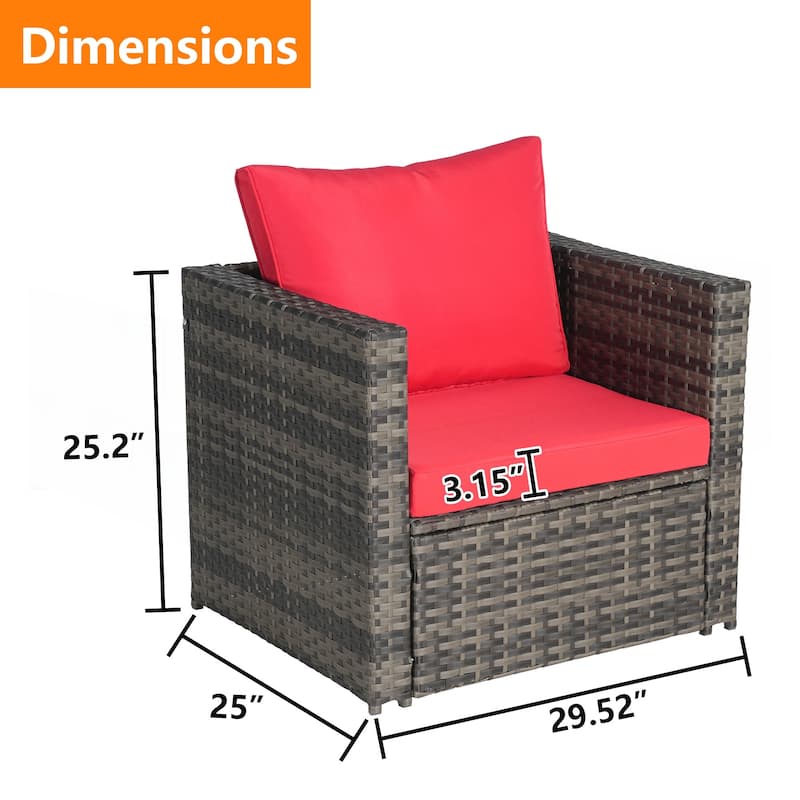 2 Person Seating Group Garden Rattan Chair