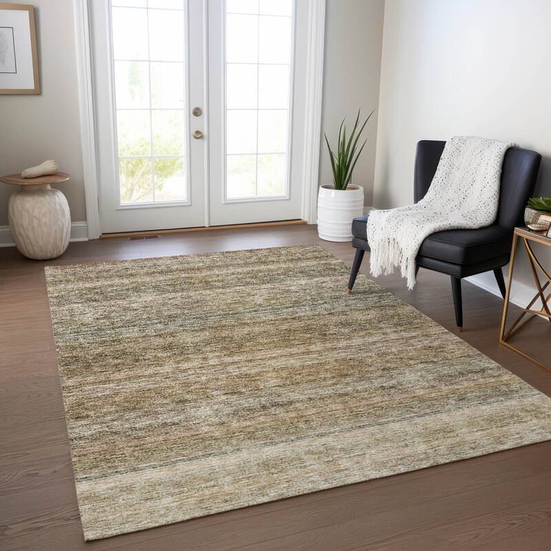 Machine Washable Indoor/ Outdoor Ombre Solid Chantille Rug - Copper - 5' x 7'6"