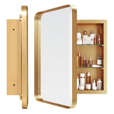 Set of 2 Metal Framed Medicine Cabinet
