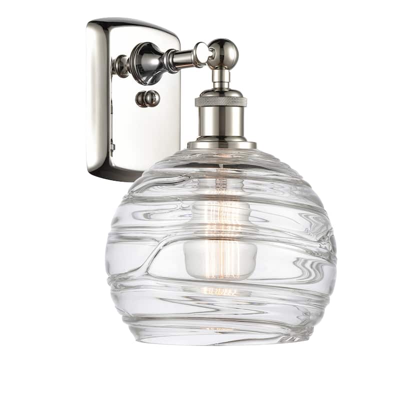 Innovations Lighting Athens Deco Swirl - 1 Light 8" Sconce - Polished Nickel