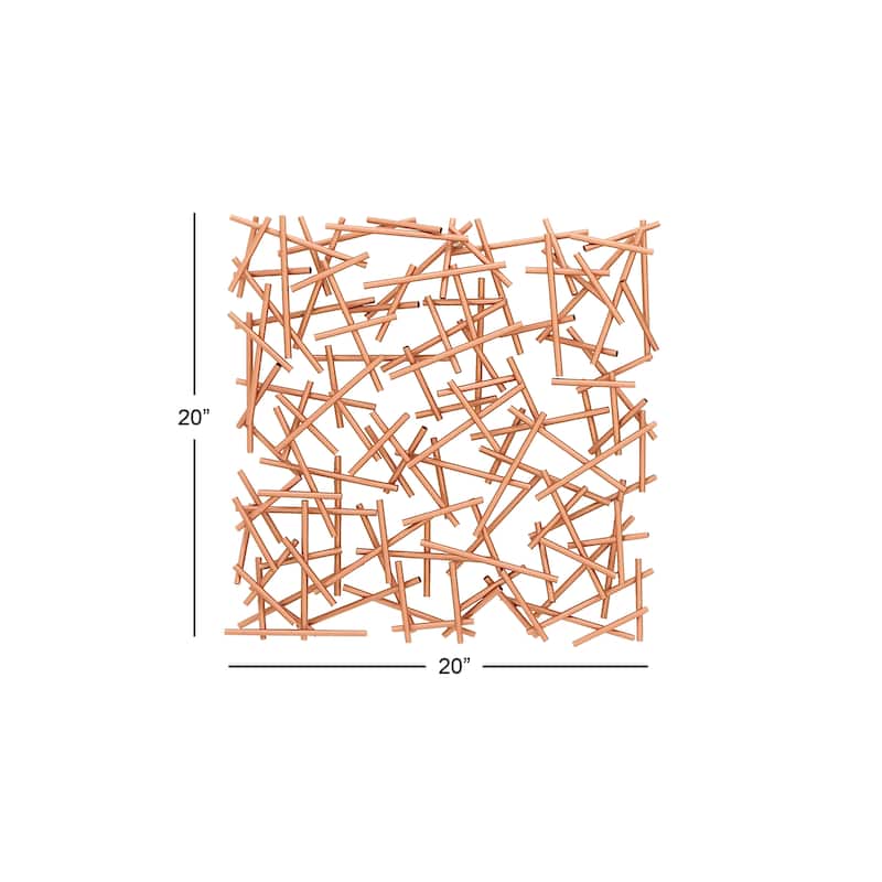 CosmoLiving by Cosmopolitan Brown or Silver Metal Overlapping Lines Geometric Wall Decor