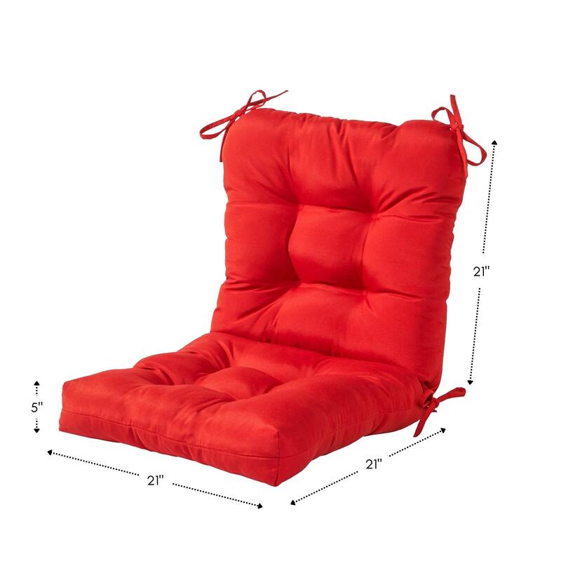 21 x 42-inch Solid Color Outdoor Seat/Back Chair Cushions (Set of 2) (Cushions Only)