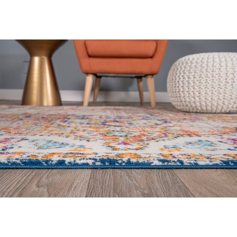 The Curated Nomad Sunset Distressed Vintage Bohemian Rug - 4' x 6' - Multi
