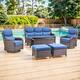 Option Brown Wicker / Blue Cusion