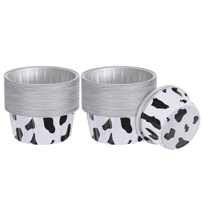 Cupcake Cups 66x36x85mm Aluminum Foil Standard Cupcake Liners - Black&White