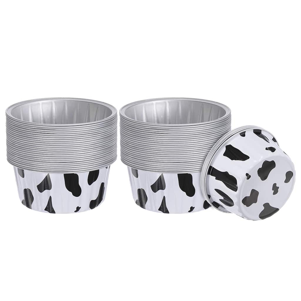 Cupcake Cups 66x36x85mm Aluminum Foil Standard Cupcake Liners - Black&White