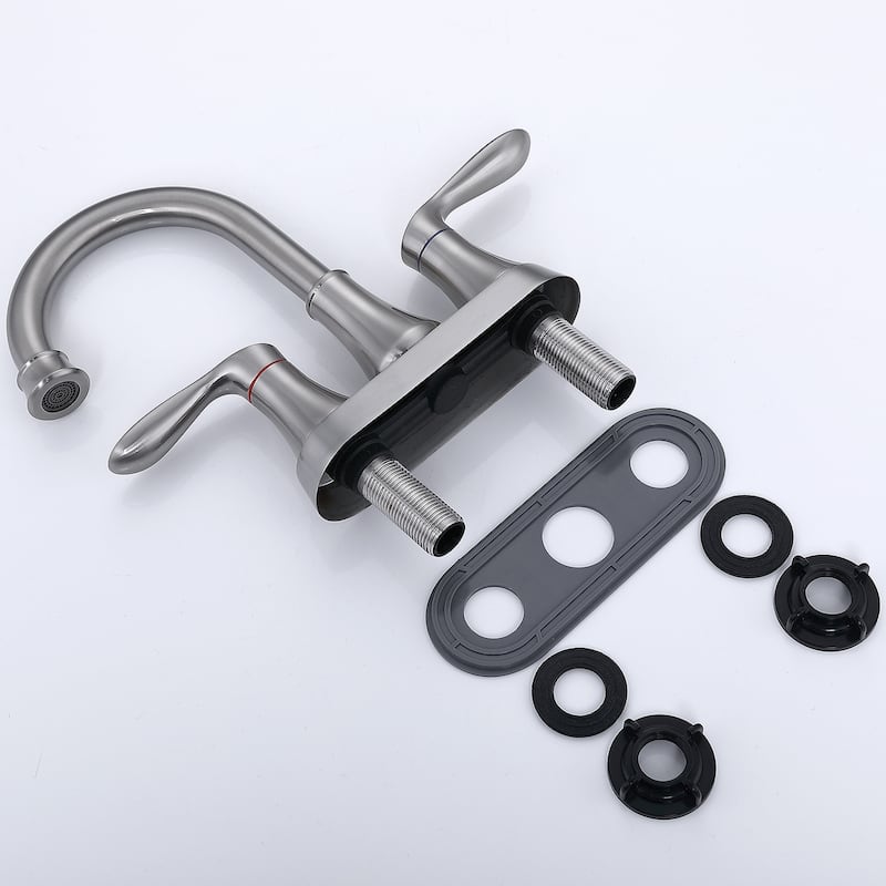 2-Handle Bathroom Vanity Sink Faucet with Pop-up Drain