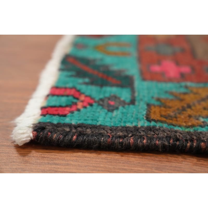 Hand Knotted Oriental 100% Wool Carpet Traditional Tribal Red Ardebil Runner Rug - 12' 7'' X 3' 6''
