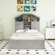 preview thumbnail 7 of 69, Wooden platform bed with house shaped storage headboard and drawers Grey - Twin