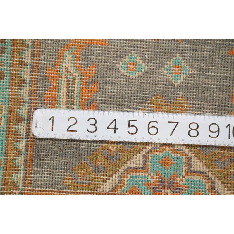 Gray Geometric Kazak Accent Rug Hand-Knotted Geometric Wool Carpet - 2'1"x 2'10"