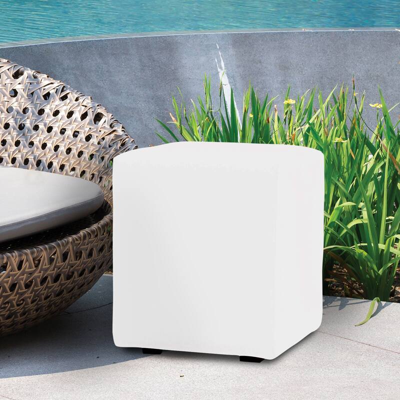Allan Andrews Universal Outdoor Square Patio Ottoman with Cover, Seascape Collection