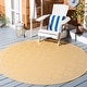 preview thumbnail 85 of 113, SAFAVIEH Courtyard Kailani Indoor/ Outdoor Waterproof Patio Backyard Rug 6'7" x 6'7" Round - Gold/Beige