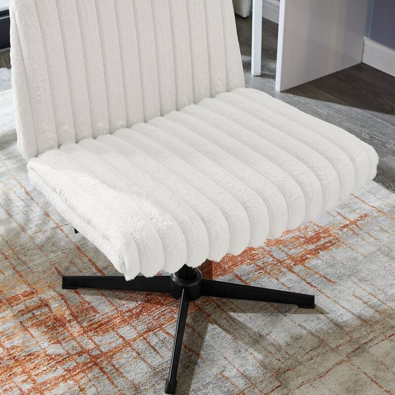 Adjustable Swivel Criss Cross Chair, Wide Seat Office Chair Vanity Chair