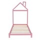 preview thumbnail 71 of 70, Wooden Platform Bed with Wood Slat Support, Modern Solid Wood Kids Bed Frame with House-shaped Headboard, No Box Spring Needed