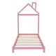 preview thumbnail 8 of 7, Wooden Twin Size Platform Bed Frame, Modern Twin Kids Bed Frame with House-shaped Headboard, Solid Wood Twin Bedframe
